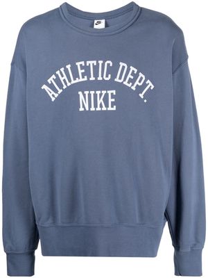 Nike logo-print cotton sweatshirt - Blue