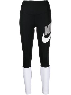 Nike logo-print high-waisted leggings - Black