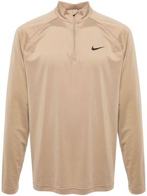 Nike logo-print mock-neck performance T-shirt - Neutrals