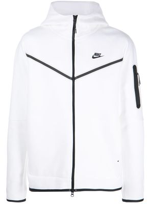Nike logo-print zip-up hoodie - White