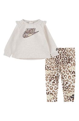 Nike Logo Sweatshirt & Leggings Set in Pale Ivory