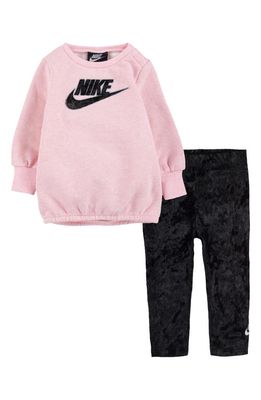 Nike Logo Tunic & Velvet Leggings Set in Pink Multi