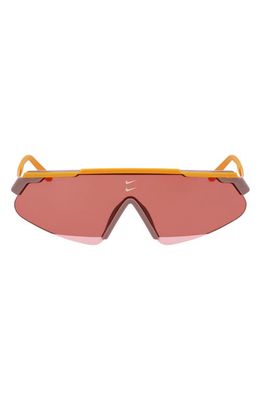 Nike Marquee 66mm Oversize Shield Sunglasses in Monarch/Vermillion