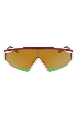 Nike Marquee Edge 64mm Oversize Shield Sunglasses in Night Maroon/Bronze Mirror