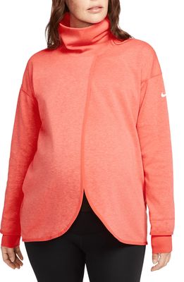 Nike Maternity Reversible Pullover in Magic Ember/Heather/White