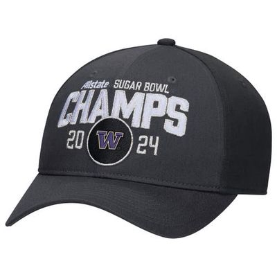 Nike Men's Black Washington Huskies College Football Playoff 2024 Sugar Bowl Champions Locker Room Adjustable Hat