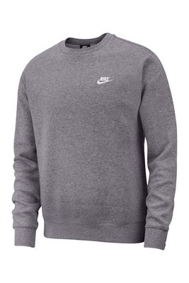 Nike Men's Club Crewneck Sweatshirt in Char H/white