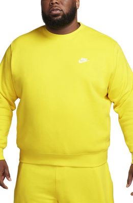 Nike Men's Club Crewneck Sweatshirt in Lightning/White