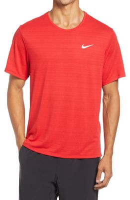 Nike Men's Dri-FIT Miler Reflective Running T-Shirt in University Red/Reflective