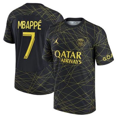 Nike Men's Jordan Brand Kylian Mbappé Black Paris Saint-Germain 2022/23 Fourth Vapor Match Authentic Player Jersey