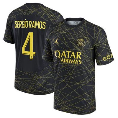 Nike Men's Jordan Brand Sergio Ramos Black Paris Saint-Germain 2022/23 Fourth Vapor Match Authentic Player Jersey