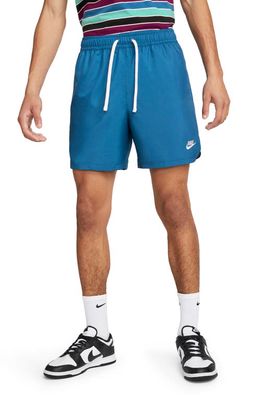 Nike Men's Woven Lined Flow Shorts in Dk Marina Blue/White