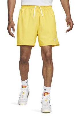 Nike Men's Woven Lined Flow Shorts in Yellow Strike/white