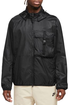 Nike N24 Packable Recycled Polyester Jacket in Black/Black