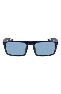 Nike NV03 55mm Rectangular Sunglasses in Obsidian/Blue