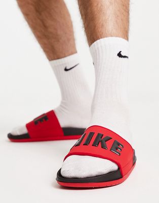 Nike Offcourt sliders in university red