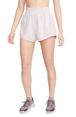 Nike One Dri-FIT High Waist Shorts in Platinum Violet/Reflective