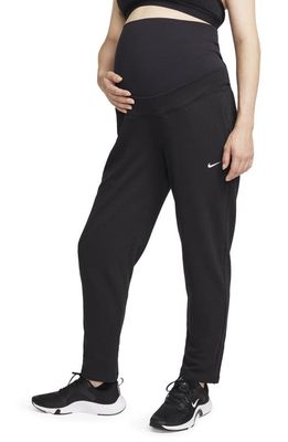 Nike One French Terry Maternity Pants in Black/White