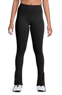 Nike One High Waist Split Hem Leggings in Black/Jcg