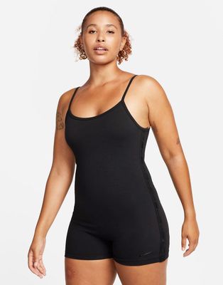 Nike one piece jumpsuit with tape detail in black