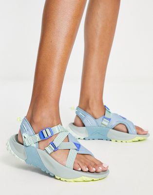Nike Oneonta NN sandals in worn blue/multi