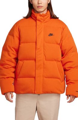 Nike Oversize Therma-FIT Down Puffer Jacket in Campfire Orange/Black