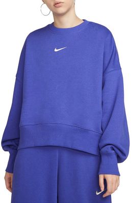 Nike Phoenix Fleece Crewneck Sweatshirt in Lapis/Sail
