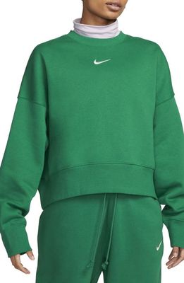 Nike Phoenix Fleece Crewneck Sweatshirt in Malachite/Sail