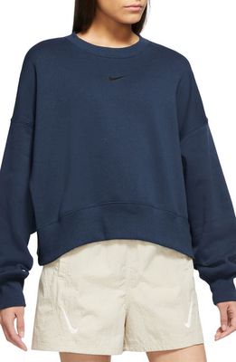 Nike Phoenix Fleece Crewneck Sweatshirt in Midnight Navy/Black