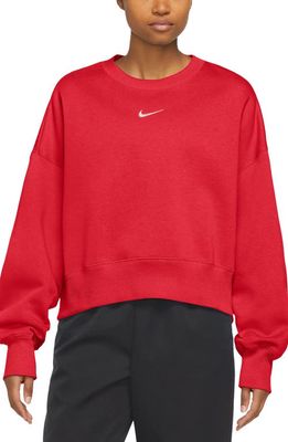 Nike Phoenix Fleece Crewneck Sweatshirt in University Red/Sail