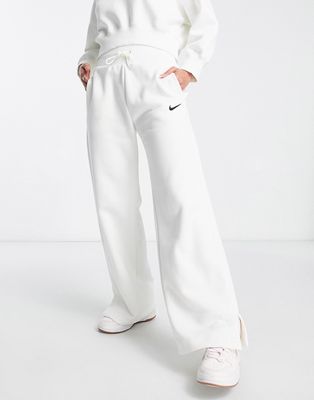 Nike Phoenix Fleece wide sweatpants in white