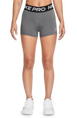 Nike Pro 3-Inch Shorts in Iron Grey/Black/White