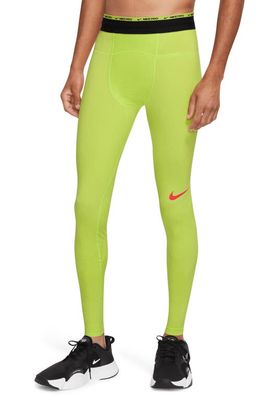 Nike Pro Dri-FIT ADV Recovery Tights in Atomic Green/Black/Siren Red
