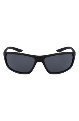 Nike Rabid 64mm Rectangle Sunglasses in Matte Black/Dark Grey