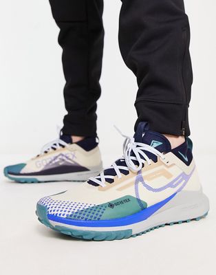 Nike React Pegasus Trail 4 GORE-TEX sneakers in white and blue