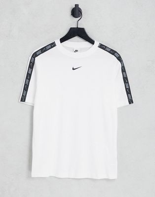 Nike Repeat Tape boyfriend t-shirt in white