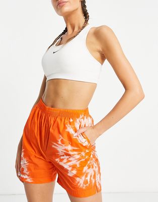 Nike Resortwear Pack tie-dye effect woven shorts in orange