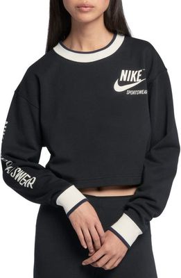 Nike Reversible Crop Sweatshirt in Black