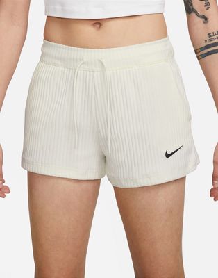 Nike ribbed jersey short in stone-Neutral