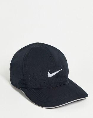 Nike Running Aerobill Swoosh cap in black