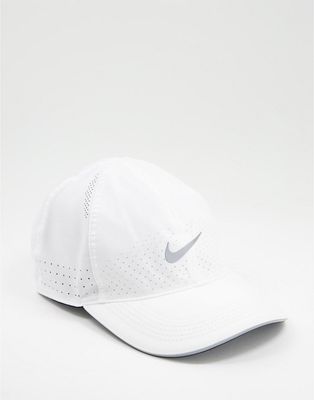 Nike Running Aerobill Swoosh cap in white