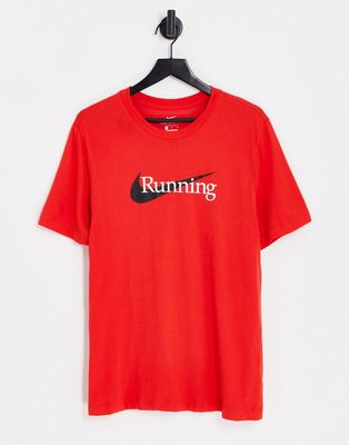 Nike Running Dri-FIT HBR logo T-shirt in red