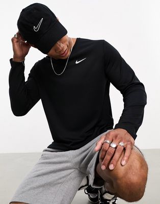 Nike Running Dri-fit Miler long sleeve in black