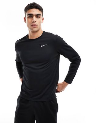 Nike Running Dri-FIT Miler long sleeve top in black