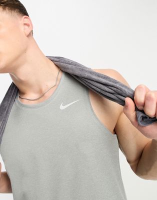 Nike Running Dri-FIT Miler tank in gray