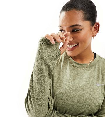Nike Running Dri-FIT Plus long sleeve top in green