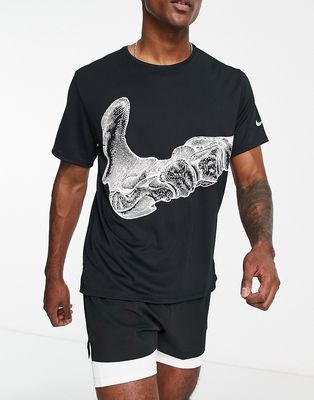 Nike Running Dri-FIT printed t-shirt in black