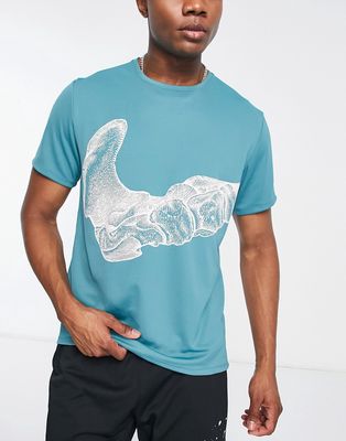 Nike Running Dri-FIT printed t-shirt in blue