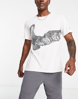 Nike Running Dri-FIT printed t-shirt in white