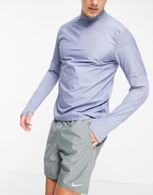 Nike Running Dri-FIT Run Division Flash Element half-zip long sleeve top in slate gray